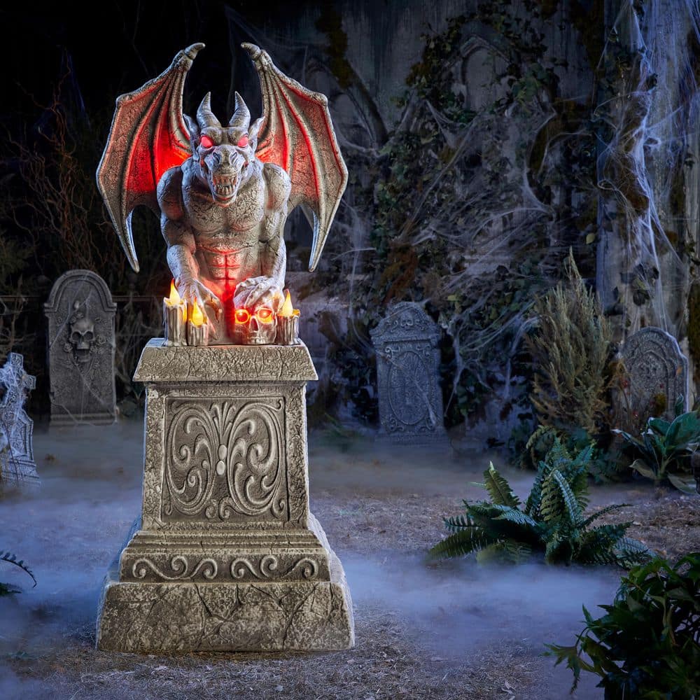 Home Accents Holiday 5.5 FT Grave & Bones LED Gargoyle 26PA05415
