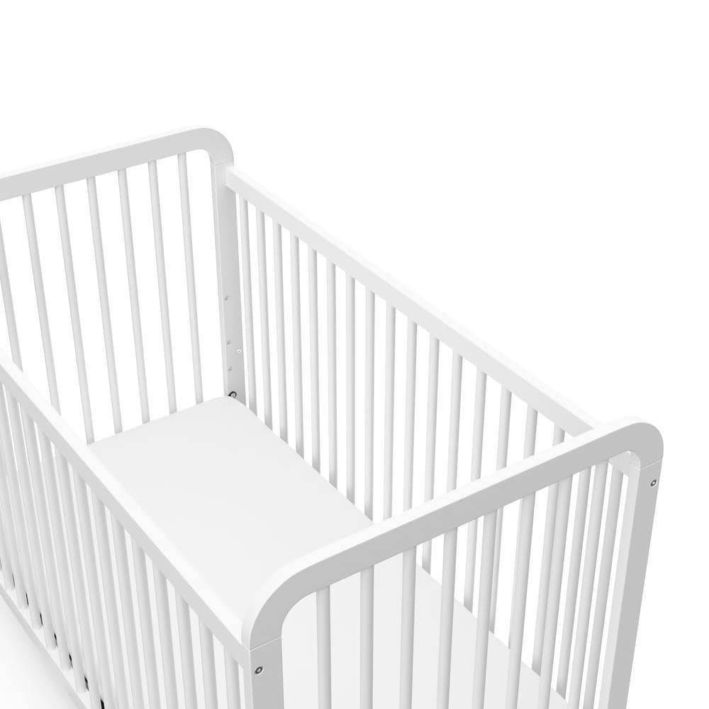 White Pine Wood 3-in-1 Convertible Crib with Adjustable Height