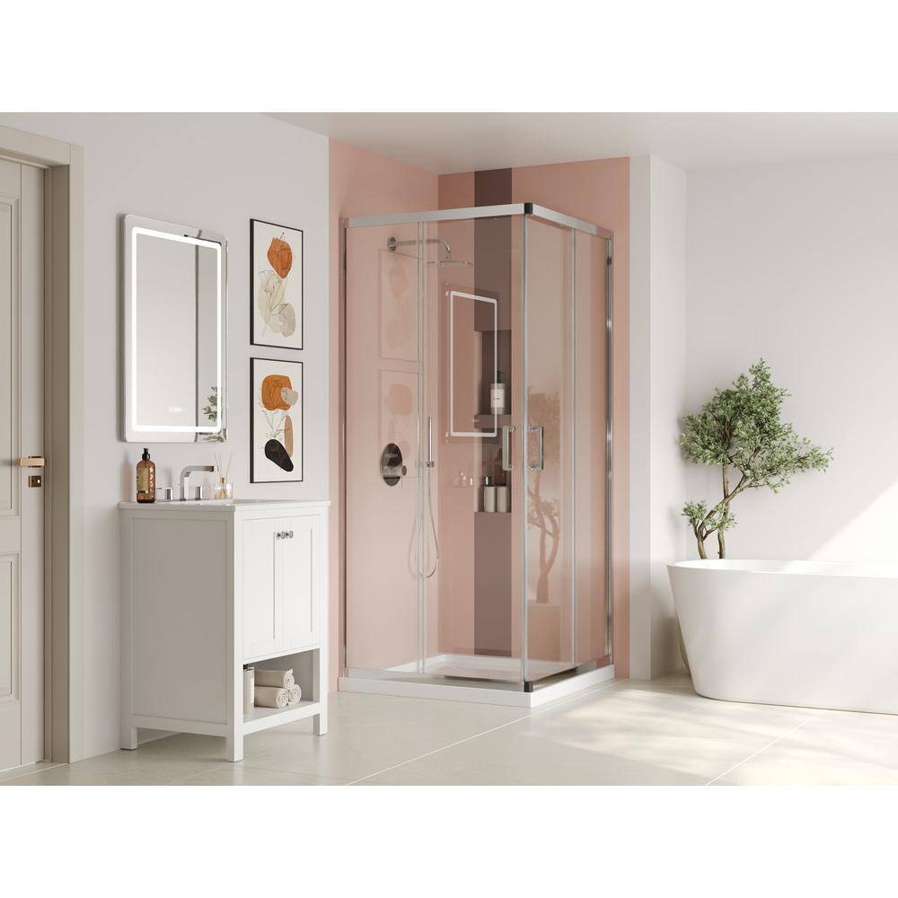 36"W x 36"D x 72"H Framed Square Tempered Glass Shower Enclosure