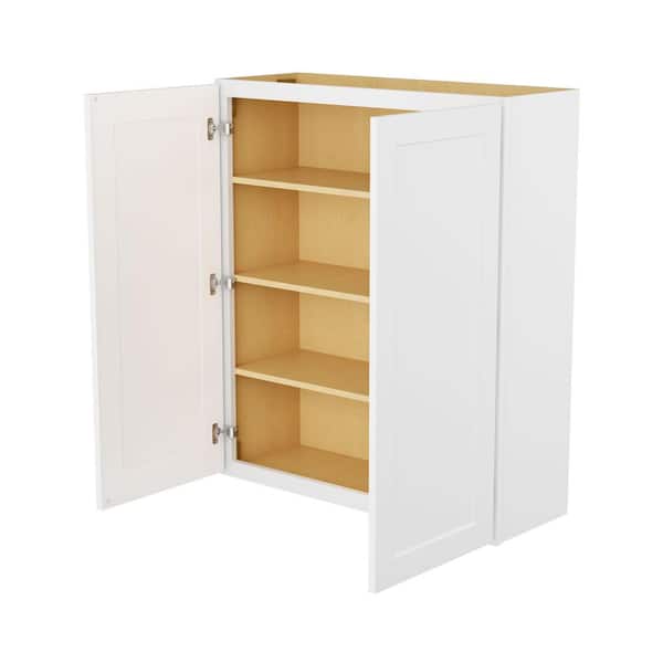 36 in. W 12 in. H 42 in. D Ready to Assemble Plywood Wall Kitchen Cabinet in Painted White with 2-Door 3-Shelves