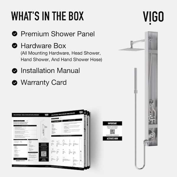 VIGO Orchid 39 in. H x 4 in. W 2-Jet Shower Panel System with