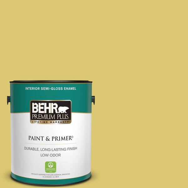 BEHR PREMIUM PLUS 1 gal. #P330-5 Midori Semi-Gloss Enamel Low Odor Interior Paint & Primer