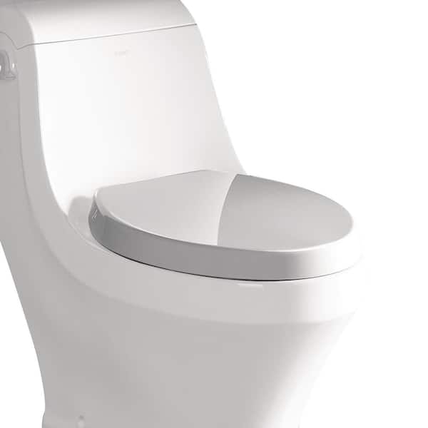 EAGO R-133SEAT Elongated Closed Front Toilet Seat in White