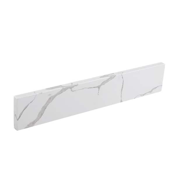 21.25 in. W Quartz Vanity Sidesplash with Pattern in White
