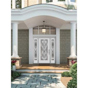 66 in. x 80 in. Full Lite Blakely Primed Steel Prehung Left-Hand Inswing Front Door with Sidelites