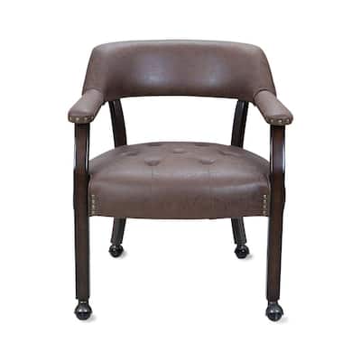 Seline Dark Brown Technology Cloth Office Chair with Wheels