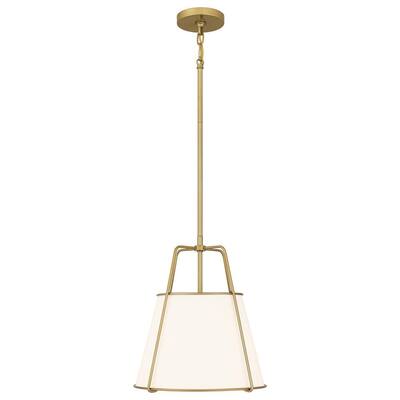 Taylor 3-Light Gold Pendant with White Fabric Shade