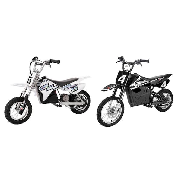 Razor White and Black MX400 and MX650 Electric Toy Motocross Motorcycle Dirt Bike