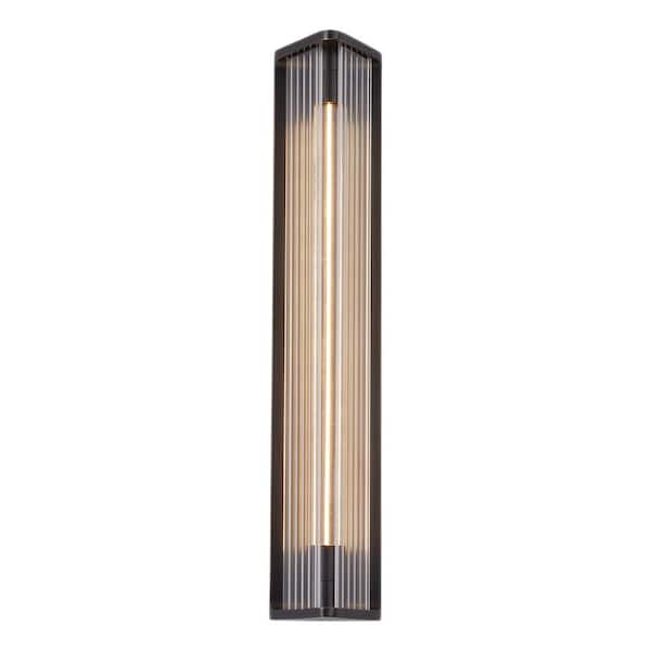 ALORA Sabre 23-in 1 Light 8-Watt Ribbed Glass/Urban Bronze Integrated LED Vanity Light