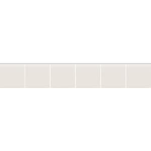 Keystones Unglazed Arctic White 2 in. x 12 in. x 6 mm Porcelain Mosaic Bullnose Trim Tile (0.167 sq. ft./Each)