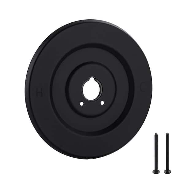 7 in. Matte Black Single-Handle Wall Mount Pressure Balance Valve Trim Plate Replacement with Screws