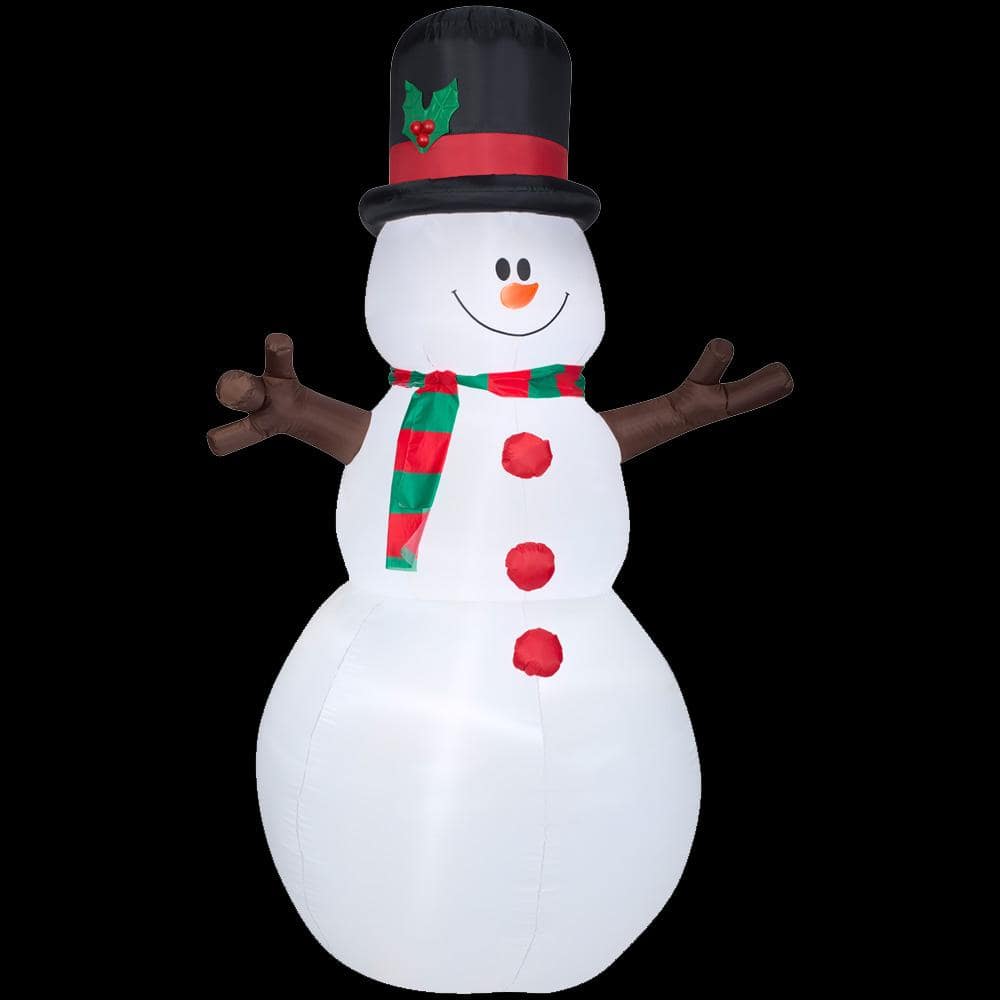 Airblown 5 ft. W x 8 ft. H Inflatable Snowman with Christmas Scarf and ...