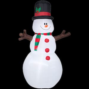 5 ft. W x 8 ft. H Inflatable Snowman with Christmas Scarf and Hat