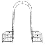 Zeus & Ruta 98.4 in. x 59 in. Metal Garden Arch Assemble Freely with 8 ...