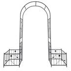 Zeus & Ruta 98.4 in. x 59 in. Metal Garden Arch Assemble Freely with 8 ...