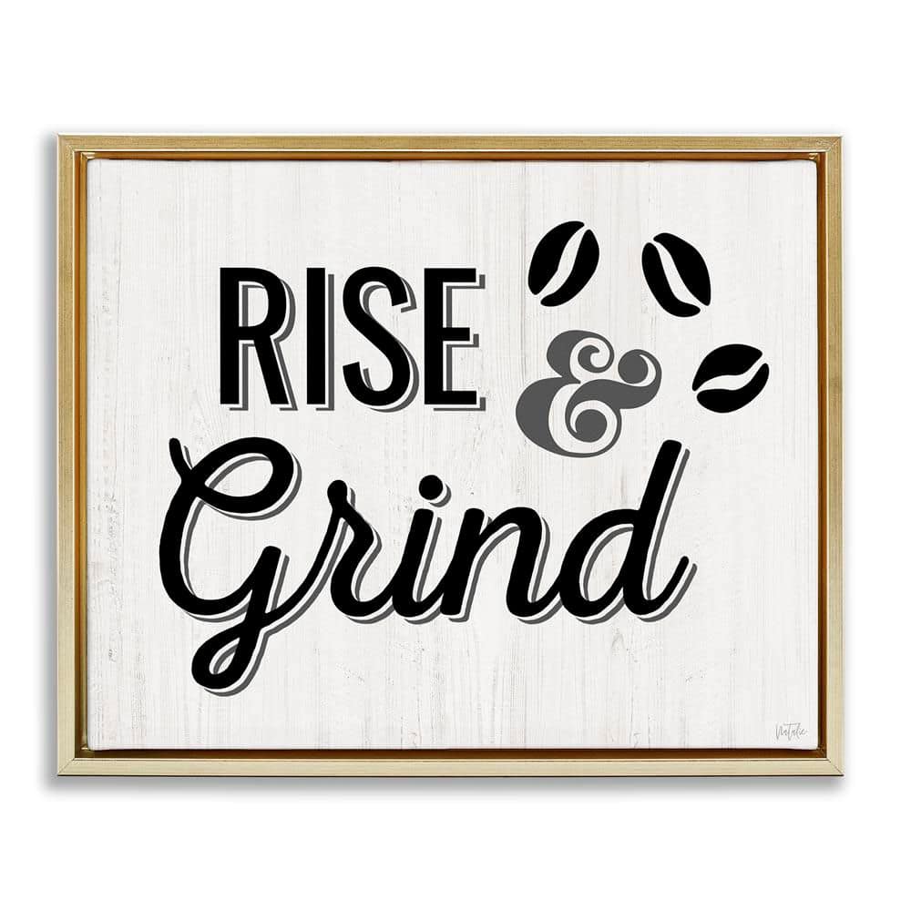 Rise & Grind Coffee Beans by Natalie Carpentieri Gold Floater Frame Food Graphic Art Print 25 in. x 31 in. price history on PriceWatchPro