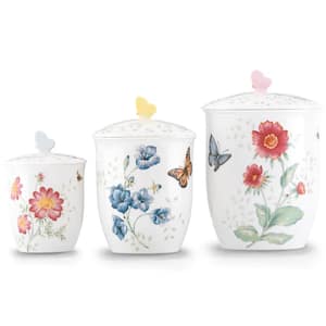 Butterfly Meadow 3 -Piece Porcelain Canister Set