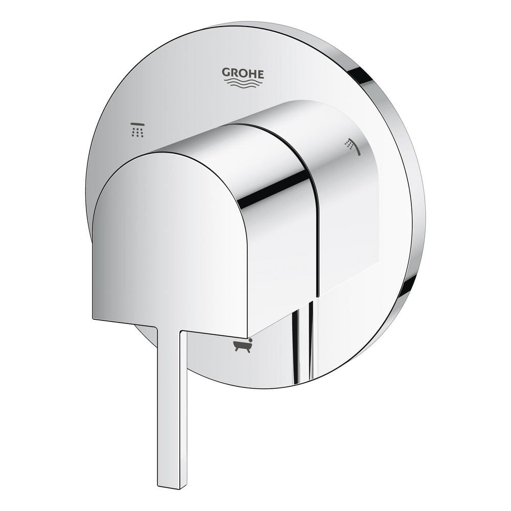 Modern Chrome 3-Way Diverter Shower Trim with Lever