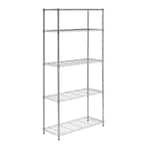 Chrome 5-Tier Metal Wire Shelving Unit (14 in. W x 72 in. H x 36 in. D)