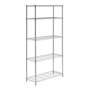 Chrome 5-Tier Metal Wire Shelving Unit (14 in. W x 72 in. H x 36 in. D)