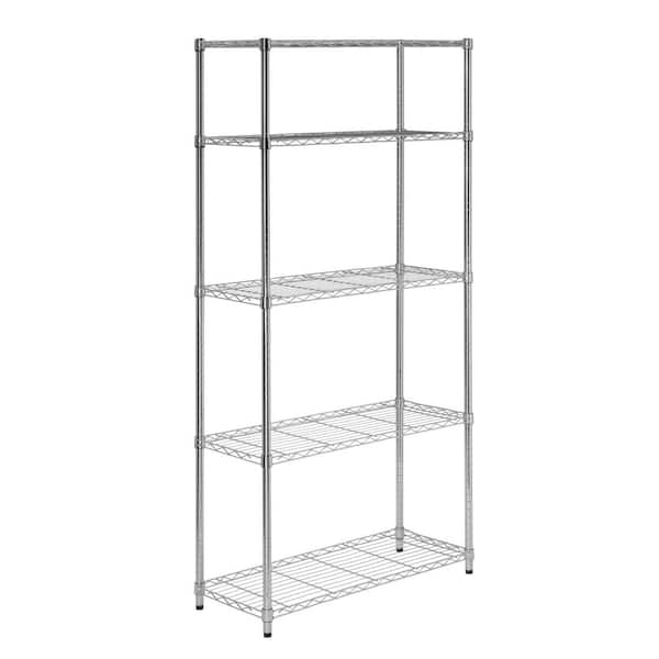 Honey-Can-Do Chrome 5-Tier Metal Wire Shelving Unit (14 in. W x 72 in. H x 36 in. D)