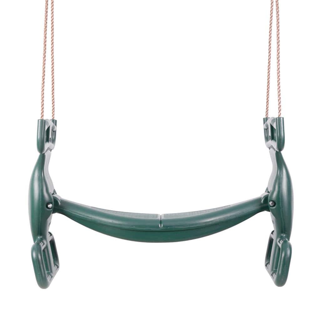 PLAYBERG 2 Person Swing Plastic Double Glider Playground, Green