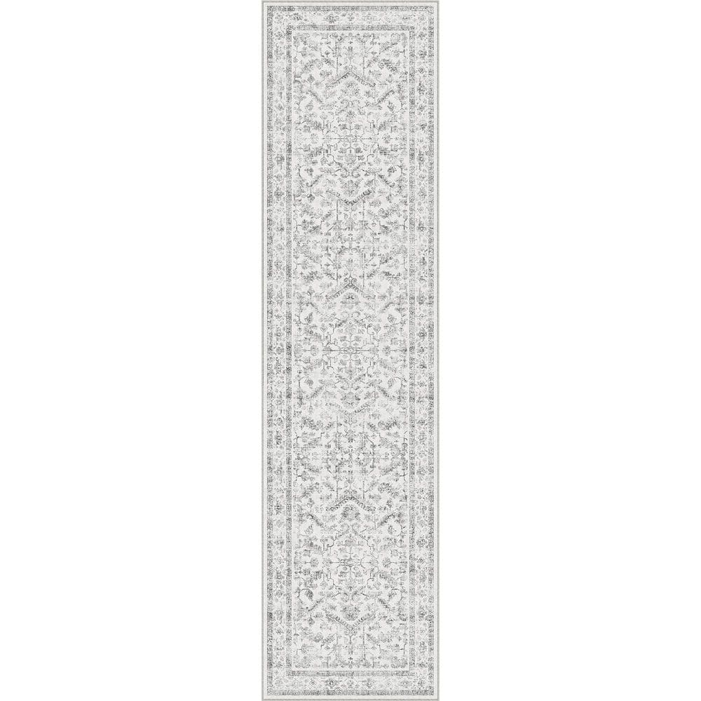 Lausanne Gray 2 ft. x 8 ft. Distressed Vintage Floral Washable Runner Rug price history on PriceWatchPro