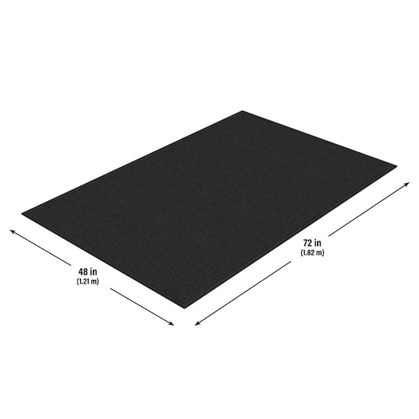 Recycled Black 48 in. x 72 in. Rubber Non-Slip Indoor Outdoor Commercial Door Mat