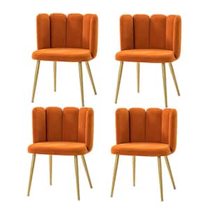 Bona Orange Side Chair with Metal Legs Set of 4