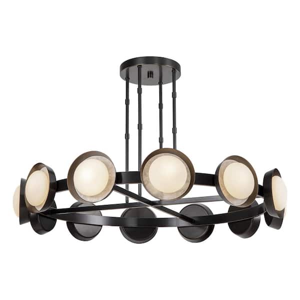 ALORA Alonso 50 in. 6-Light 40-Watt Urban Bronze Integrated LED Chandelier