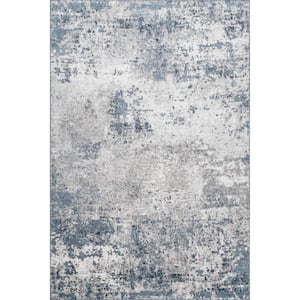 Zoe Blue 3 ft. x 5 ft. Abstract Area Rug