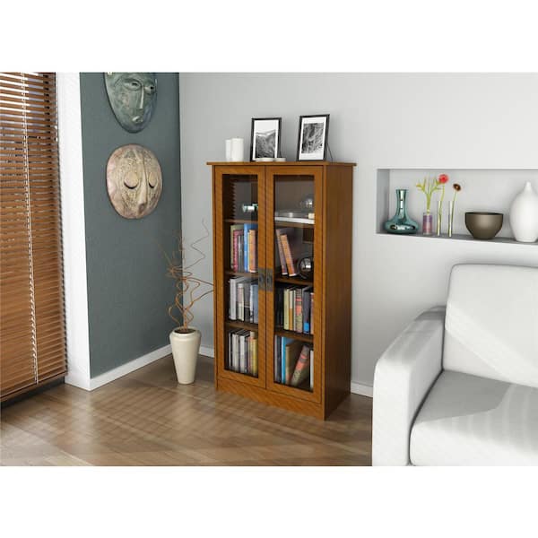 Ameriwood Altra Cherry Glass Door Bookcase