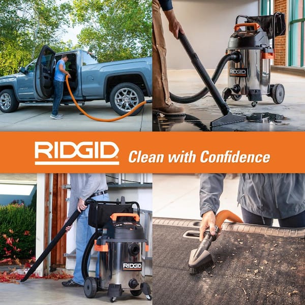 RIDGID 16 Gal. 6.5-Peak HP Motor-On-Bottom Wet/Dry Shop Vacuum with Fine  Dust Filter, Hose and Accessories – Monsecta Depot