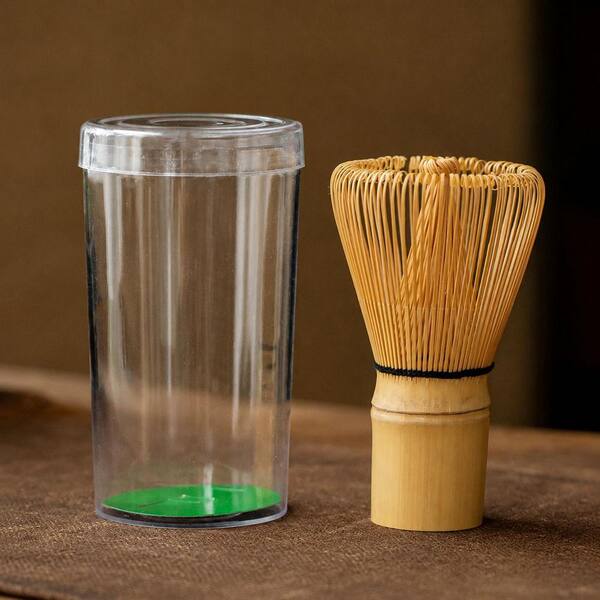 Bamboo Whisk Matcha Whisk Handcrafted Organic Chasen 100-Prong Stirrer Mixer for Authentic Japanese Tea, Brown