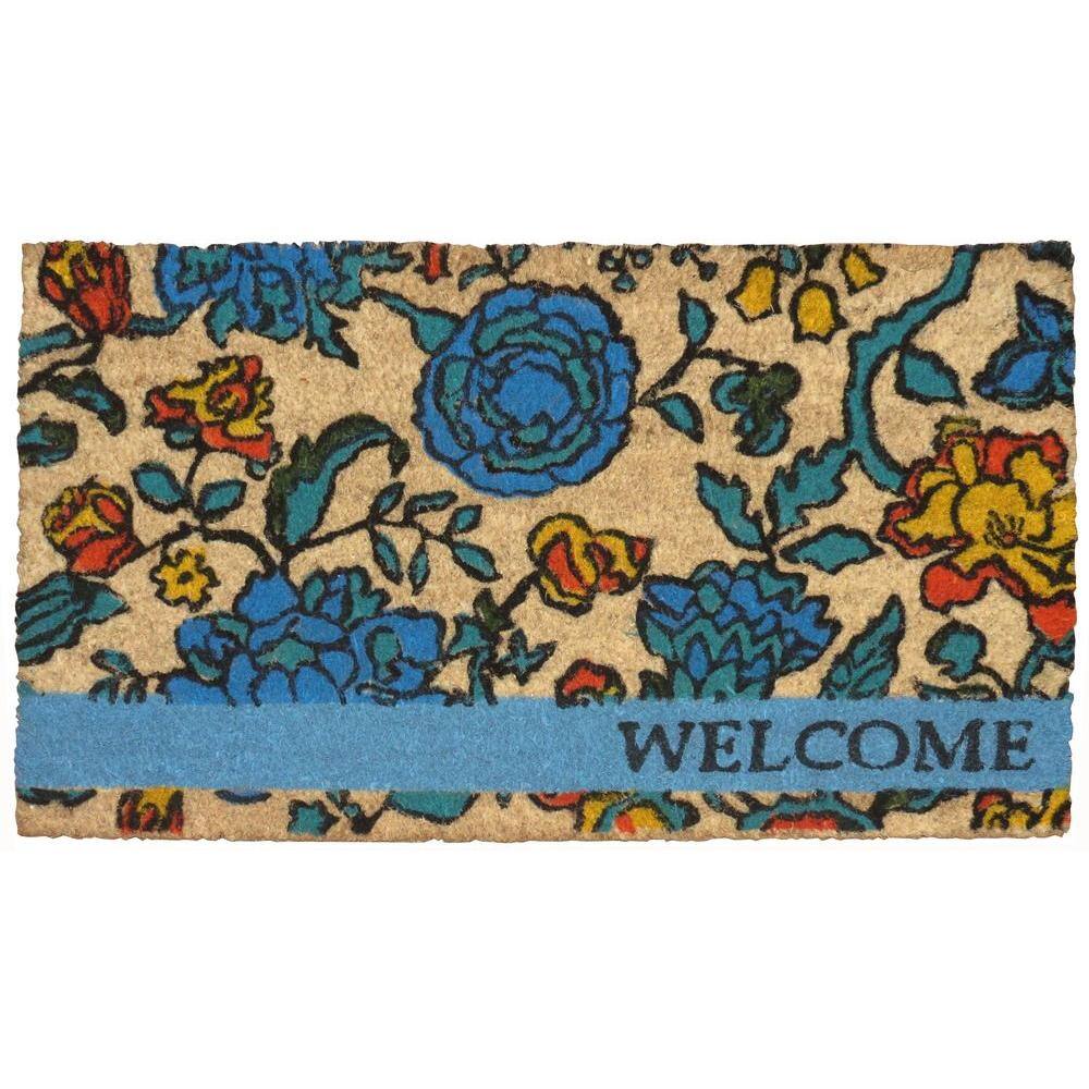 TrafficMaster PVC Printed 18 in. x 30 in. Floral Door Mat KFF/THD/17