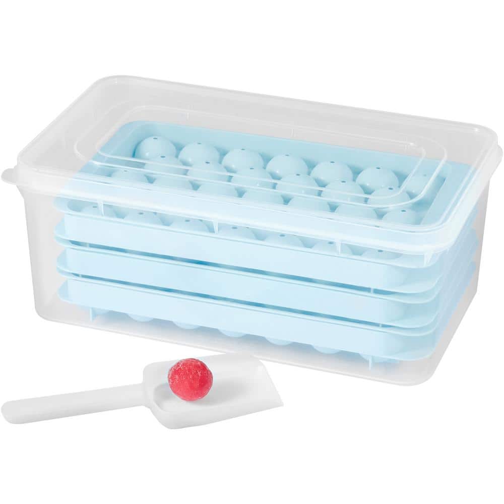 108-Silicone Ice Trays for Freezer with Lid and - Rebaid