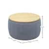 Dark Gray Round Storage Ottoman Foot Rest Upholstered Pleated Round  Footstool for Living Room LM-W48735178 - The Home Depot