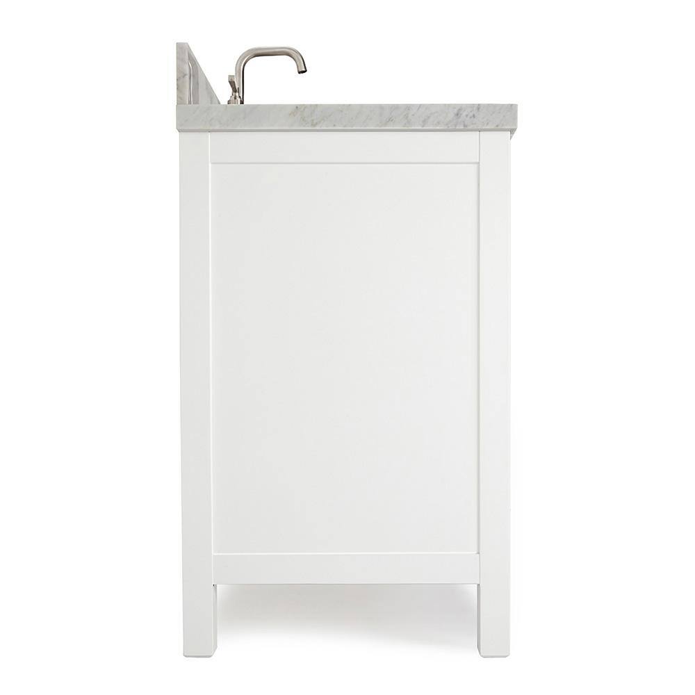 Cambridge White Marble Top Single Sink Bathroom Vanity