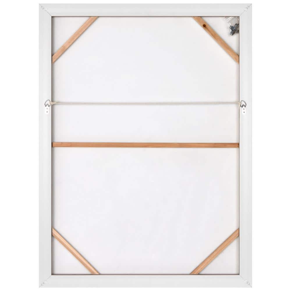 White Textured Abstract Mountain Canvas with Light Wood Frame, 30" x 40"