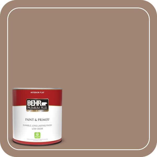 BEHR PREMIUM PLUS 1 qt. #ICC-71 Warm Nutmeg Flat Low Odor Interior Paint & Primer