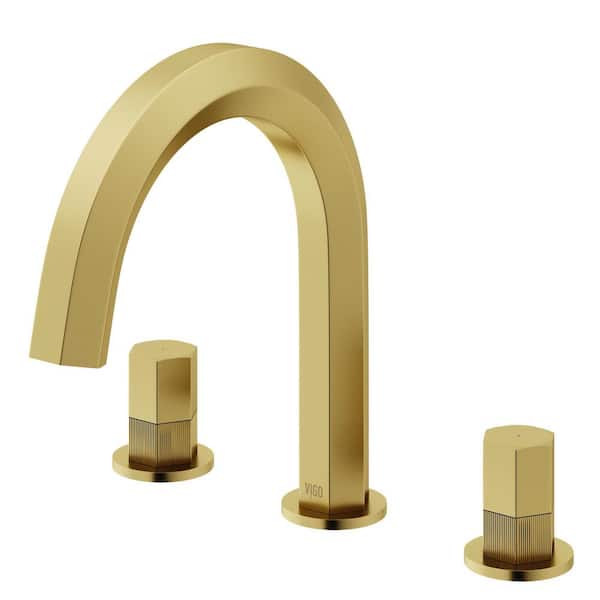 Hart 8 in. Widespread Double Handles Faucet in Matte Brushed Gold
