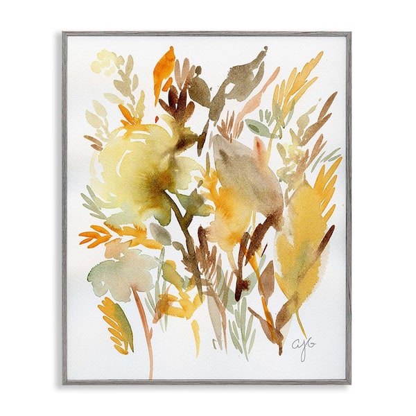 Stupell Industries Abstract Autumnal Foliage by Alexandria Gilbert Kincaid 1 Piece Framed Graphic Print Nature Art Print 30 in. x 24 in.