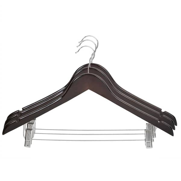 Home Basics Chrome Hangers, (Pack of 10), Black PVC Coated, STORAGE  ORGANIZATION