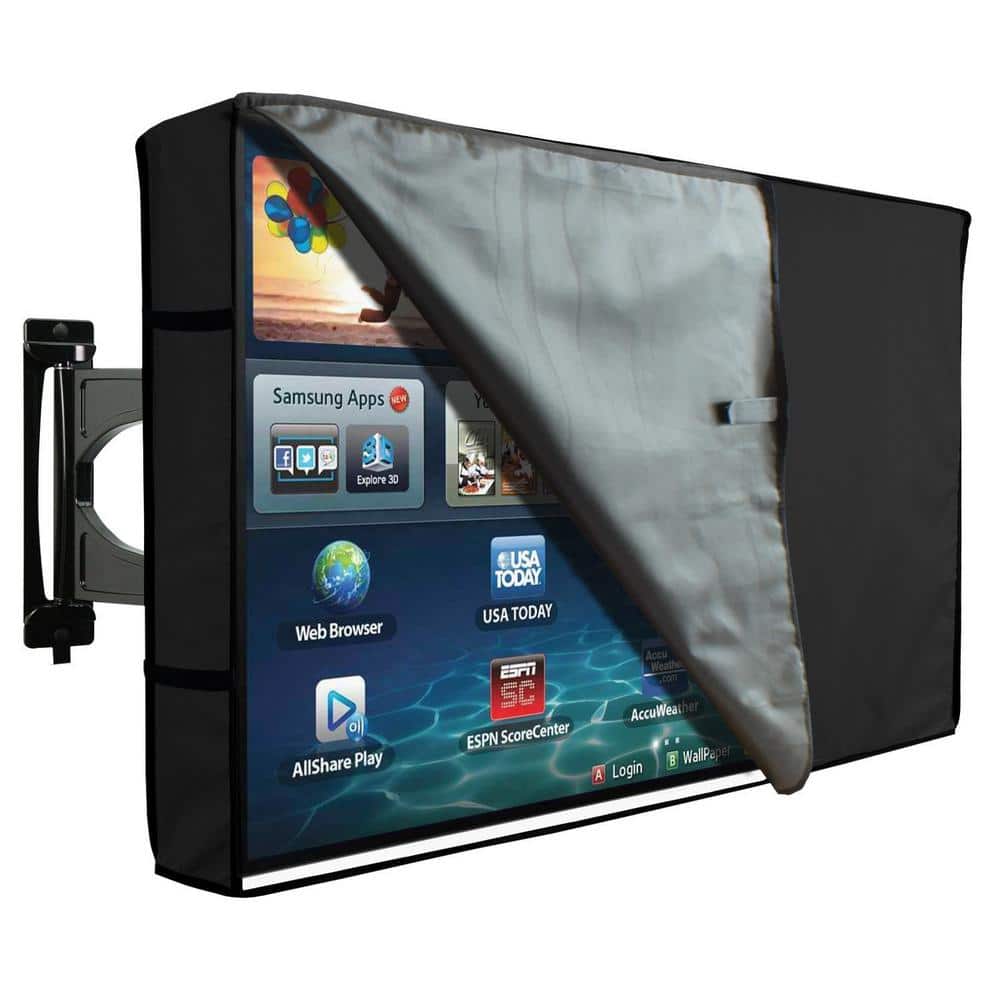 Protect Your TV Now Outdoor TV Cover 42 Now with Front Flap The Weatherproof and Dust-Proof Material with Free Microfiber Cloth 