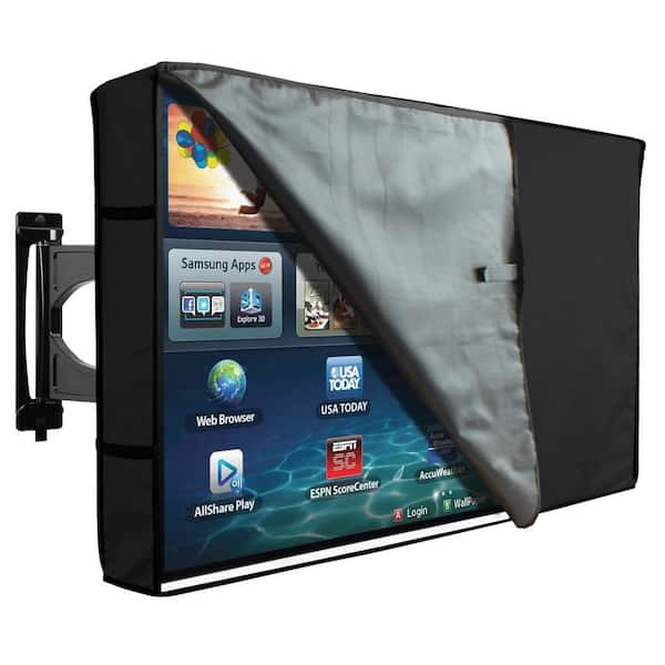 KHOMO GEAR 36 in. to 38 in. Black Outdoor TV Cover with Clear Front Universal Weatherproof Protector