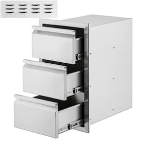 Outdoor Kitchen Drawers 14.7 in. W x 25.4 in. H x 18.7 in. D,BBQ Drawers with Stainless Steel Handle Access