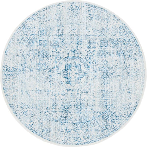 Unique Loom Brighton Bushwick Light Blue 6 ft. x 6 ft. Round Rug