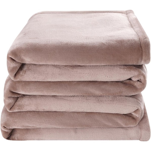 Heated Electric Throw Blanket, 100 in. x 90 in. King Size, Flannel Heating Blanket, Electric Blanket (Beige)