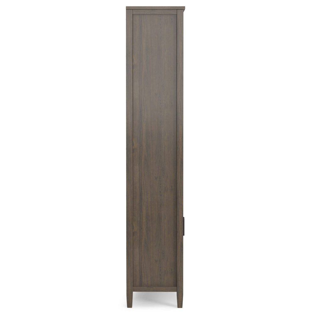 Ela Smoky Brown Solid Wood Adjustable Bookcase with Doors