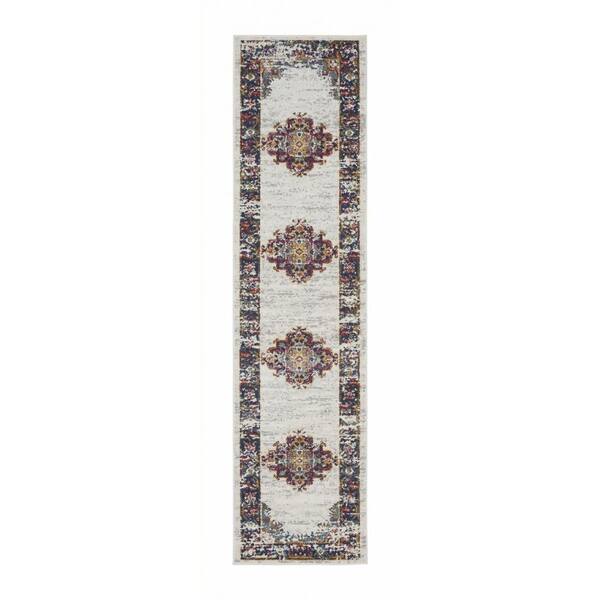 2 X 10 Blue Oriental Washable Area Rug Runner Rug